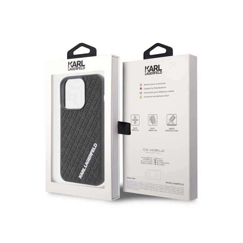 Karl Lagerfeld 3D Rubber Multi Logo Black - etui iPhone 15 Pro