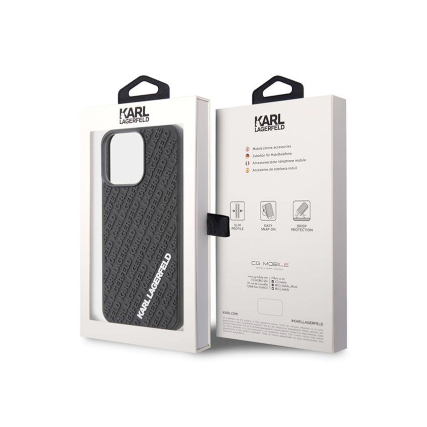Karl Lagerfeld 3D Rubber Multi Logo Black - etui iPhone 15 Pro Max