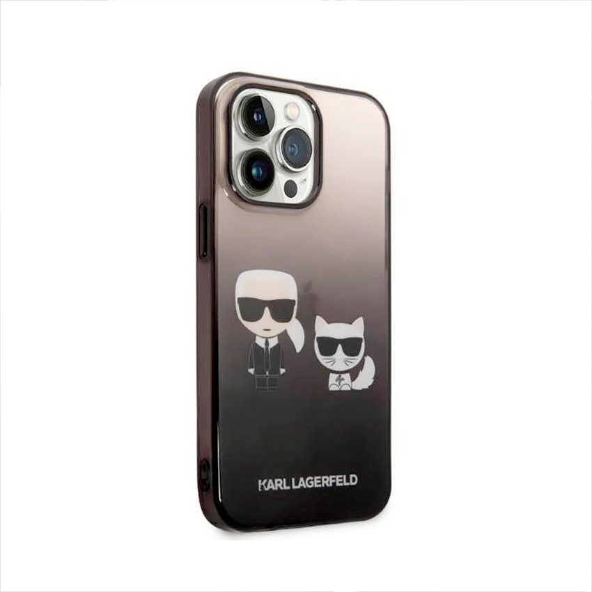 Karl Lagerfeld Ikonik Karl & Choupette Black - etui iPhone 14 Pro