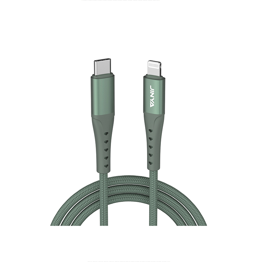 Zdjęcie do “JINYA TechLink 1,8M USB-C Lightning Green - kabel lightning”.