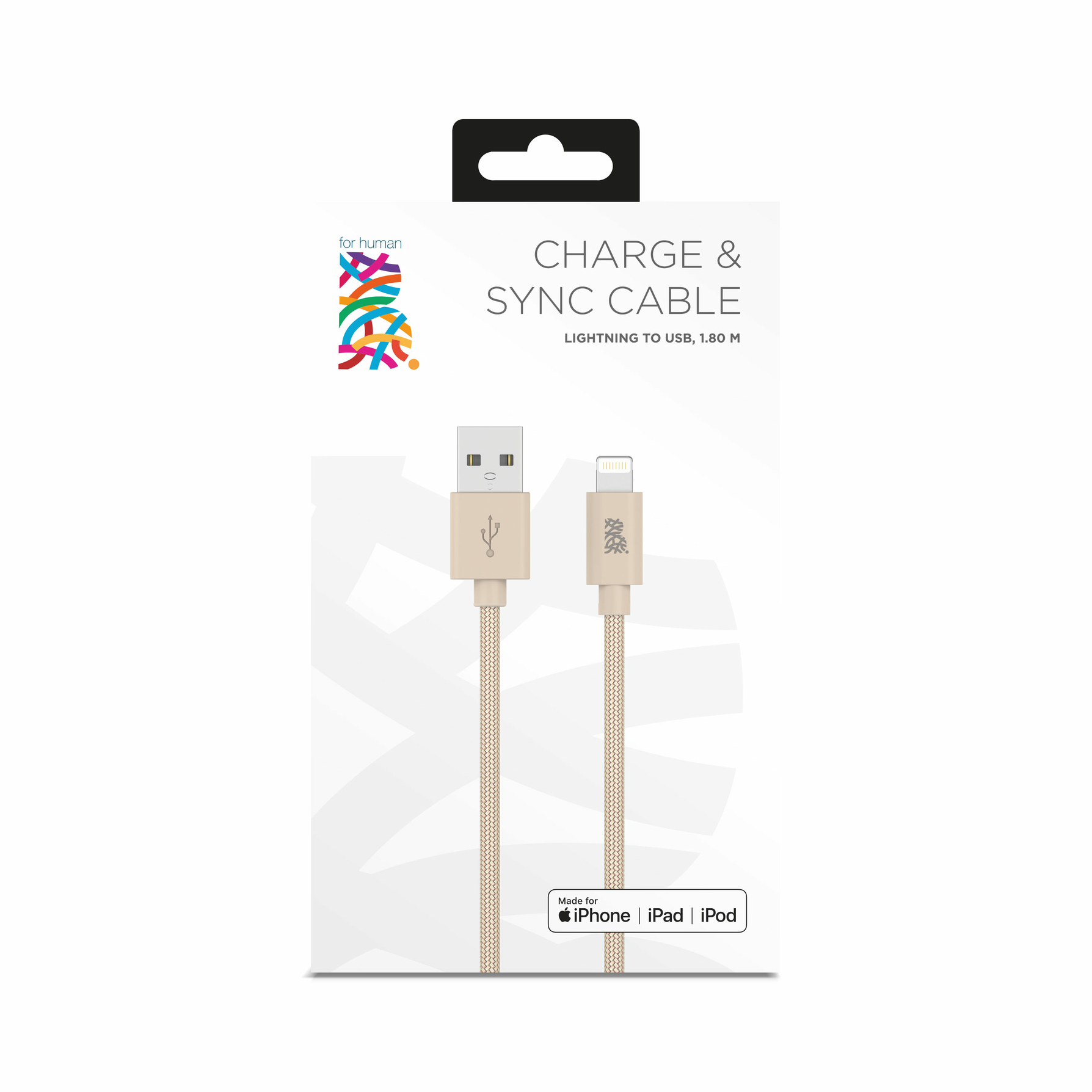 B.On Cotton kabel USB-A/lightning 1.8 m (złoty)