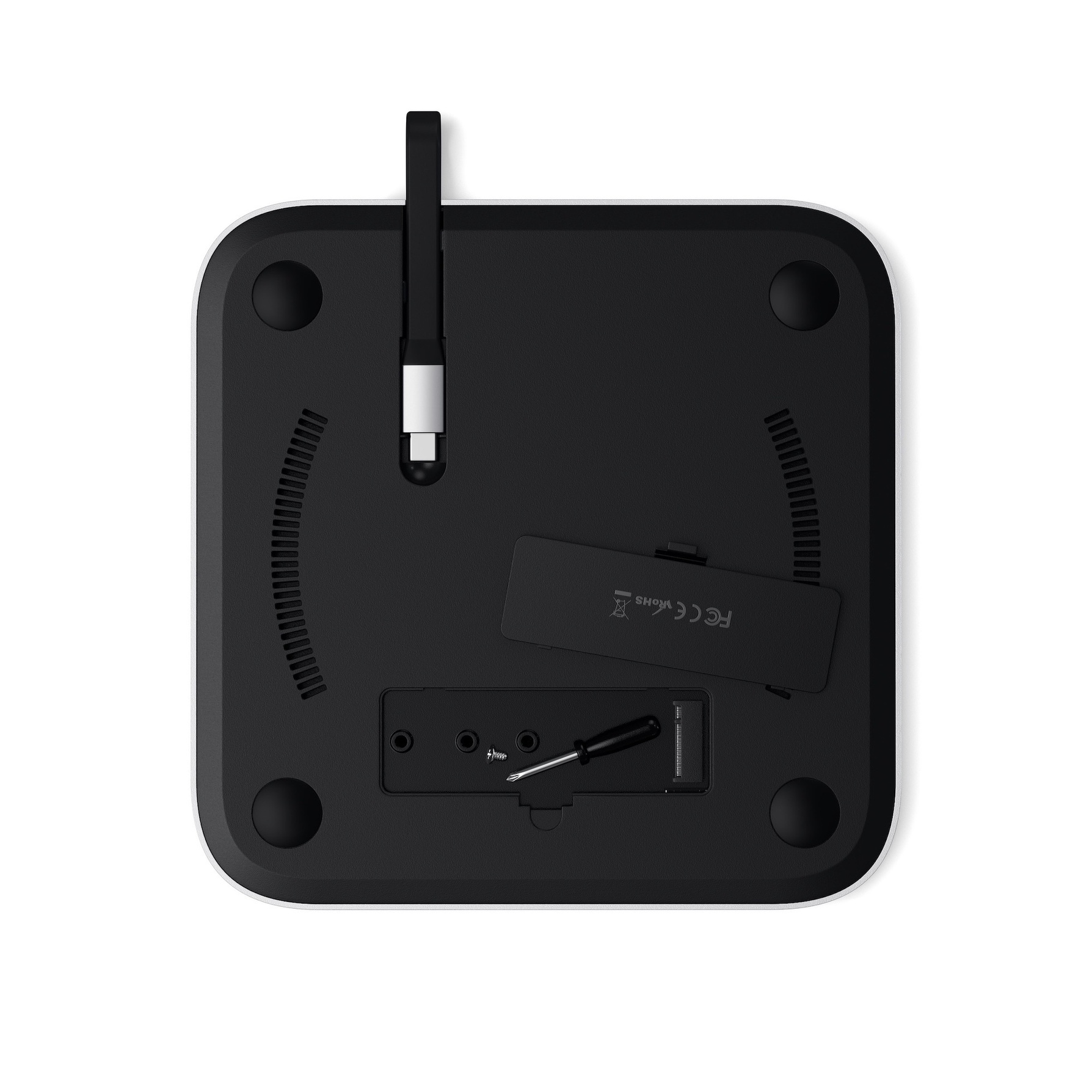 Satechi hub i stojak dla Mac Mini USB-C/3xUSB-A/Micro/SD/jack 3,5mm (srebrny)