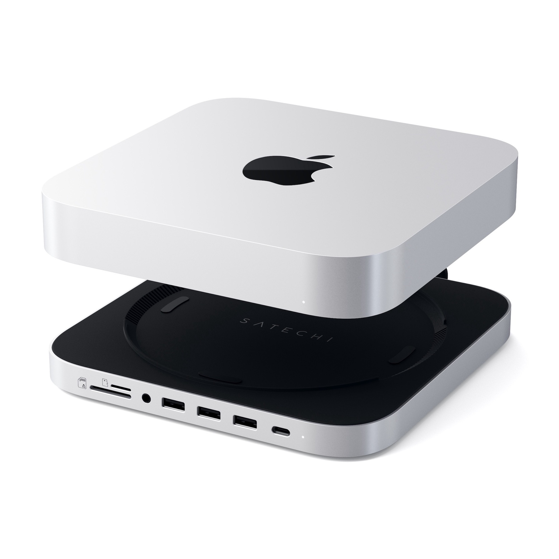 Satechi hub i stojak dla Mac Mini USB-C/3xUSB-A/Micro/SD/jack 3,5mm (srebrny)