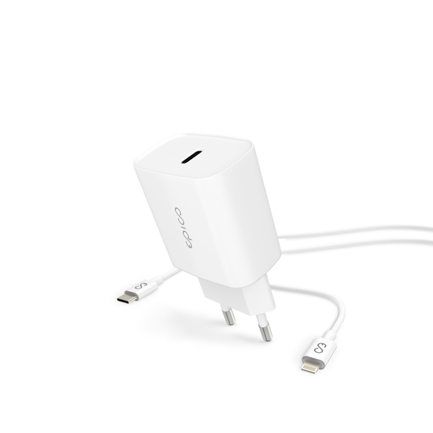 Epico charger bundle White 20W - ładowarka 20W + kable lightning
