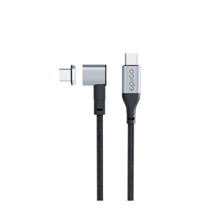 Epico Magnetic Braided USB-C 2m kabel USB-C/USB-C z magnetyczną końcówką (gwiezdna szarość)
