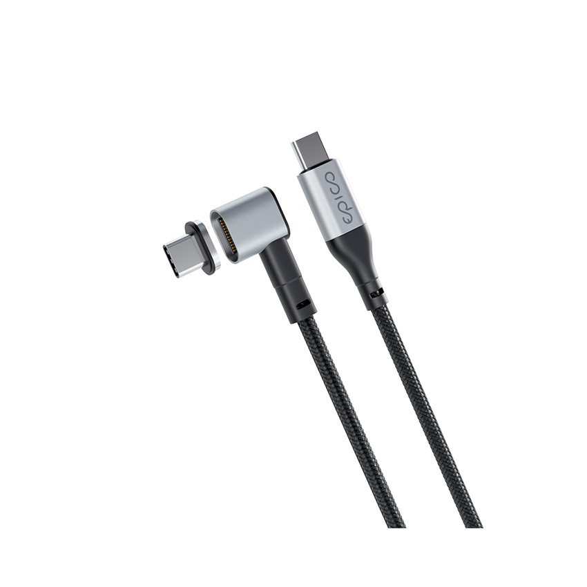 Epico Magnetic Braided USB-C 2m kabel USB-C/USB-C z magnetyczną końcówką (gwiezdna szarość)