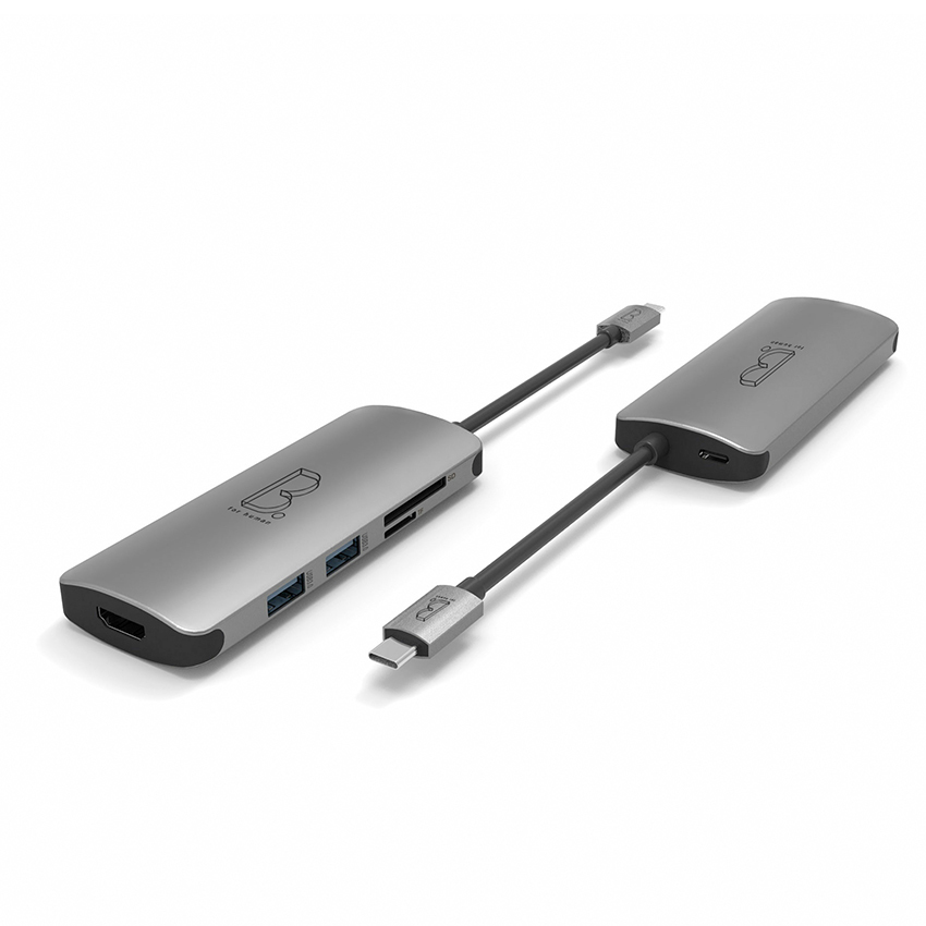 B.On Hub USB-C to Mulitport 6in1 Grey - przejściówka USB-C
