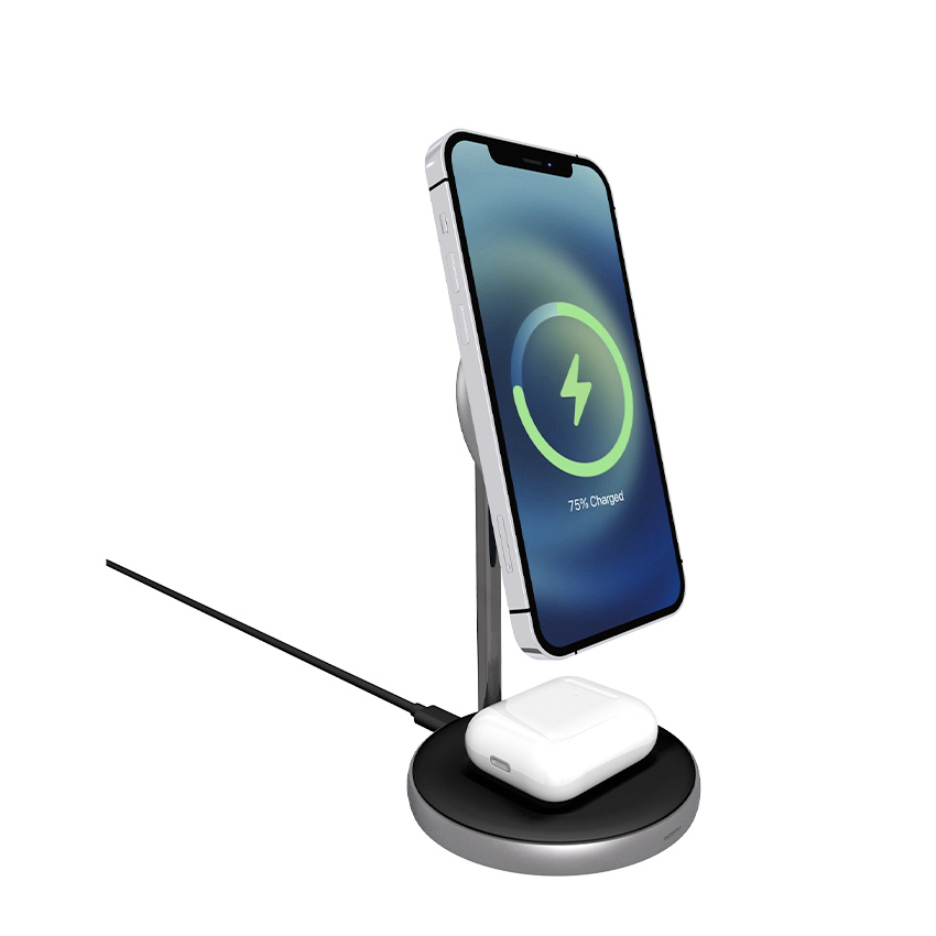 Epico Magnetic Wireless Charger 2in1 Magsafe ładowarka bezprzewodowa (czarny)