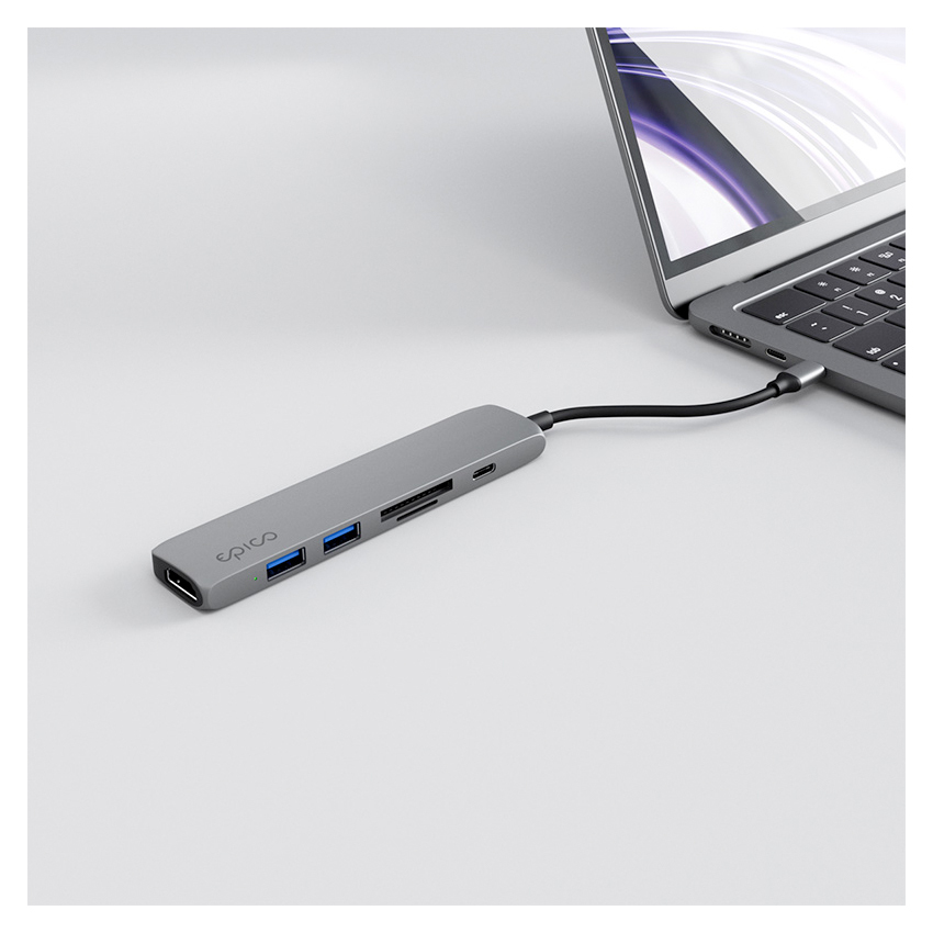Epico Mini Aluminium 6in1 hub - przejściówka USB-C (gwiezdny szary)