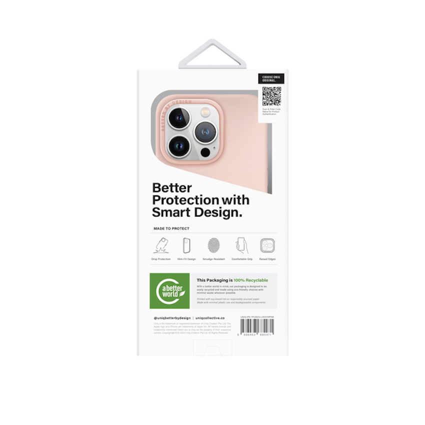 UNIQ Lino Hue Blush Pink Magsafe - etui iPhone 15 Pro