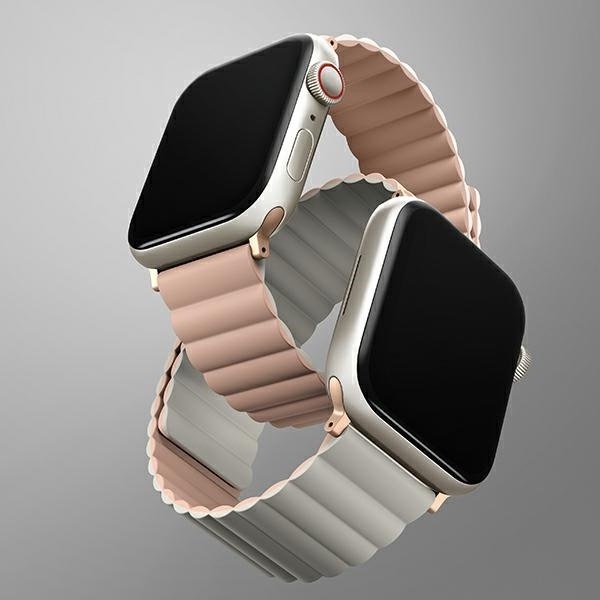 Zdjęcie do “UNIQ Revix Reversible Magnetic różowy beżowy - pasek Apple Watch 38/40/41mm”.