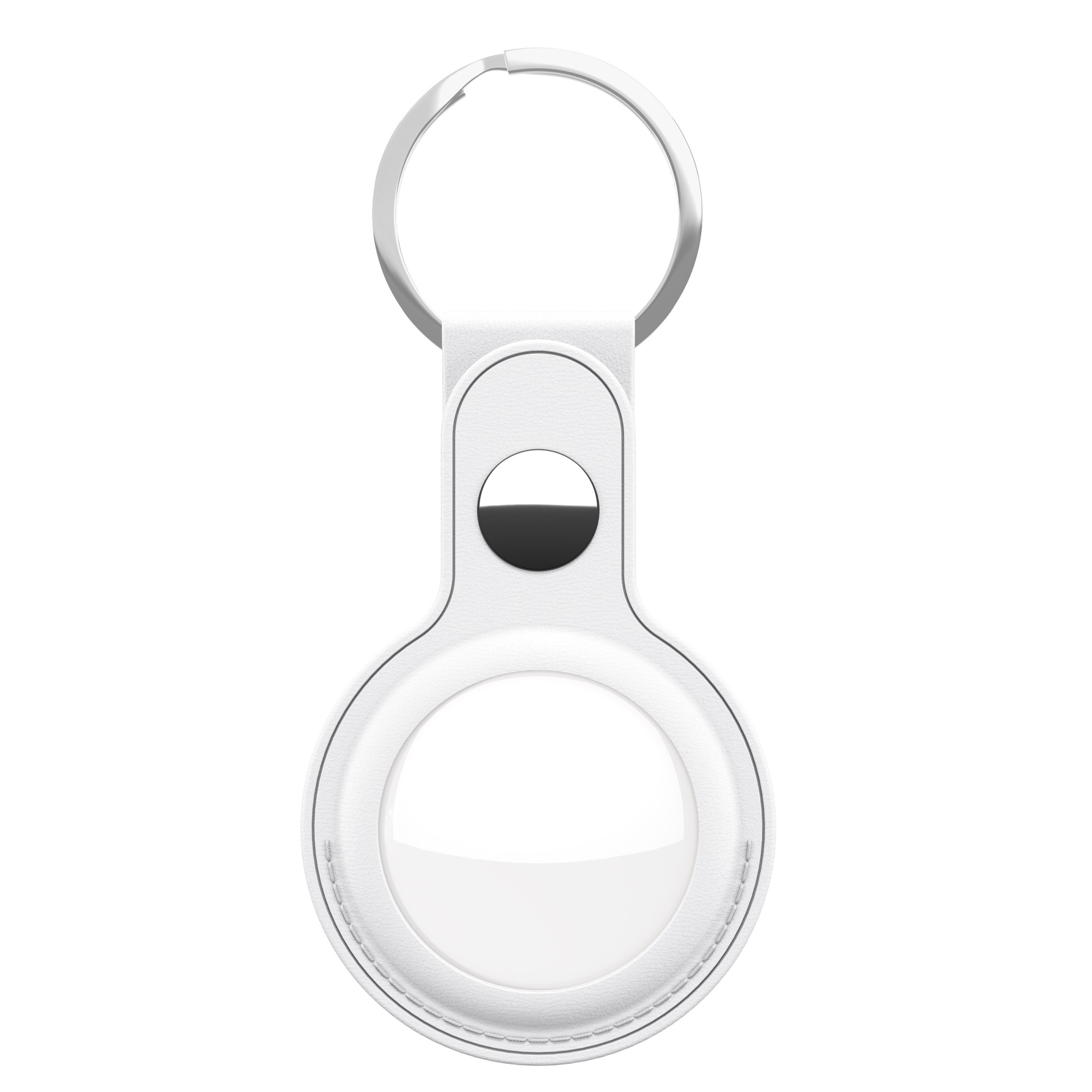 Zdjęcie do “KeyBudz AirTag Keyring White - skórzane etui ochronne do AirTag 2-pak”.