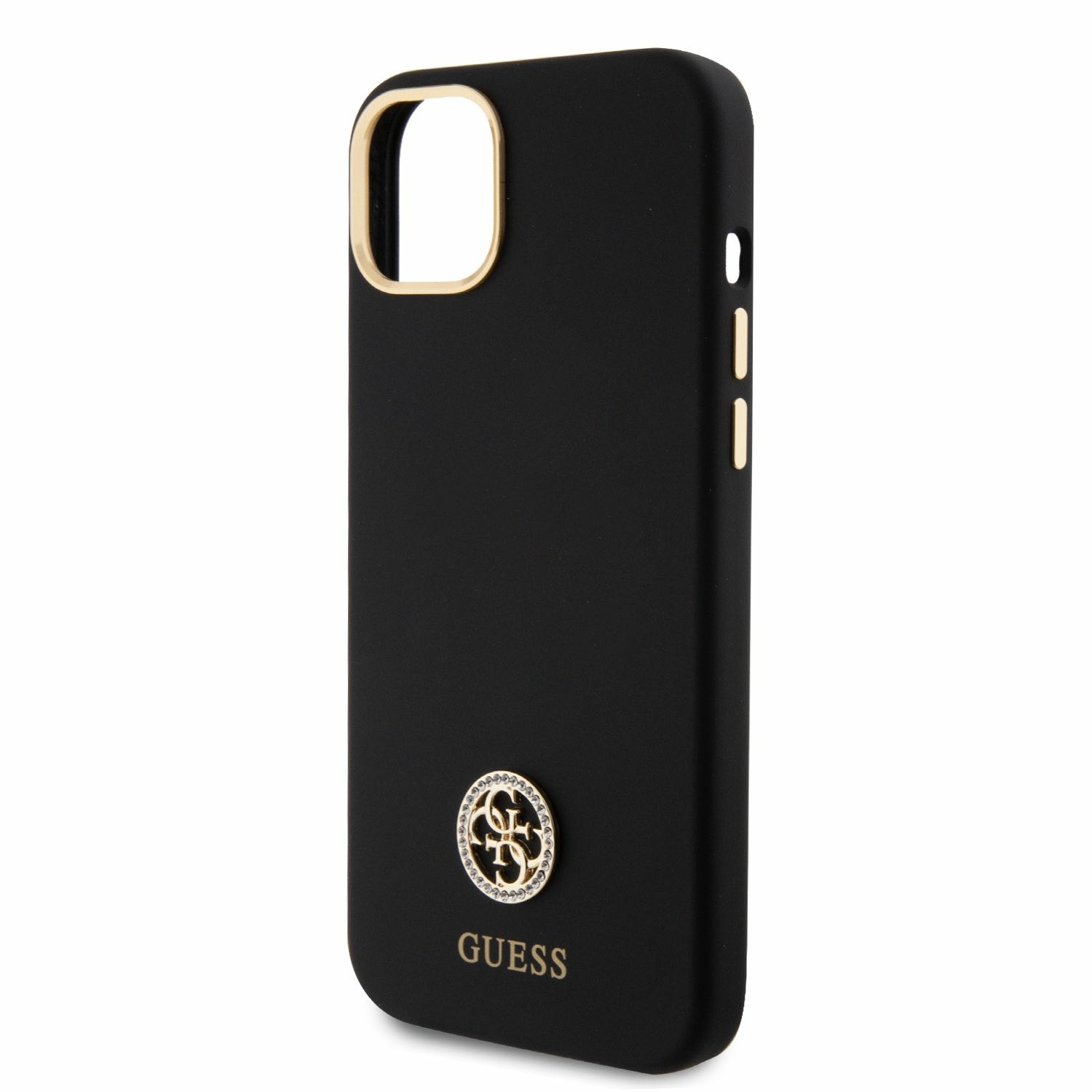 Guess Silicone Logo Strass 4G Black - etui iPhone 15 Plus/14 Plus