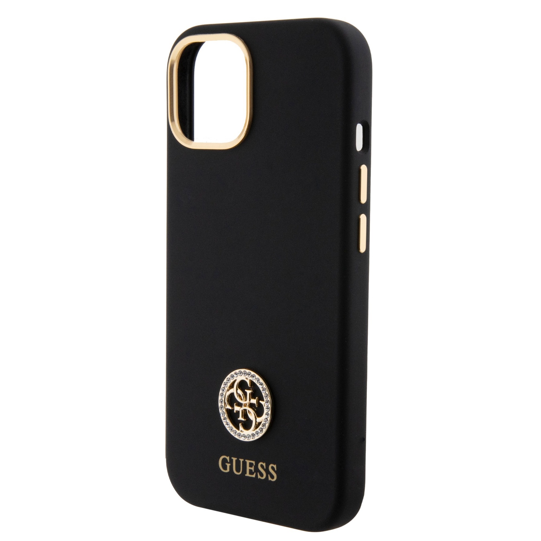 Guess Silicone Logo Strass 4G Black - etui iPhone 15/14/13