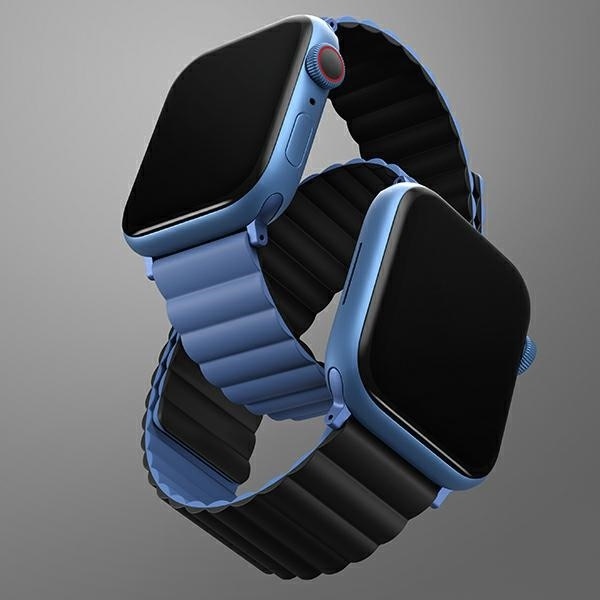 UNIQ Revix Reversible Magnetic czarny niebieski  - pasek Apple Watch 38/40/41mm
