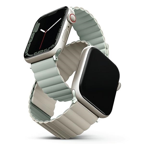 UNIQ Revix Reversible Magnetic zielony beżowy - pasek Apple Watch 38/40/41mm