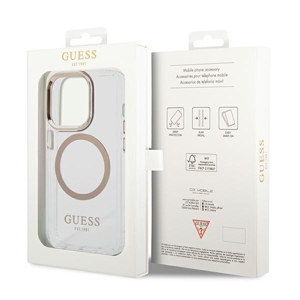 Zdjęcie do “Guess Metal Outline Gold Magsafe - etui iPhone 14 Pro”.