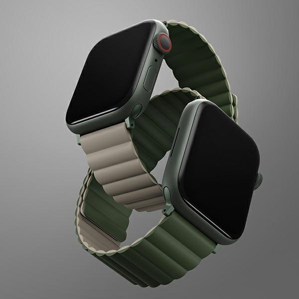 UNIQ Revix Reversible Magnetic zielony szary - pasek Apple Watch 42/44/45mm
