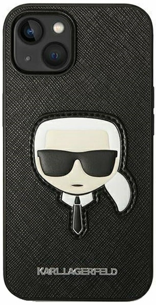 Zdjęcie do “Karl Lagerfeld Saffiano Karl Head Patch Case Black - etui iPhone 14”.