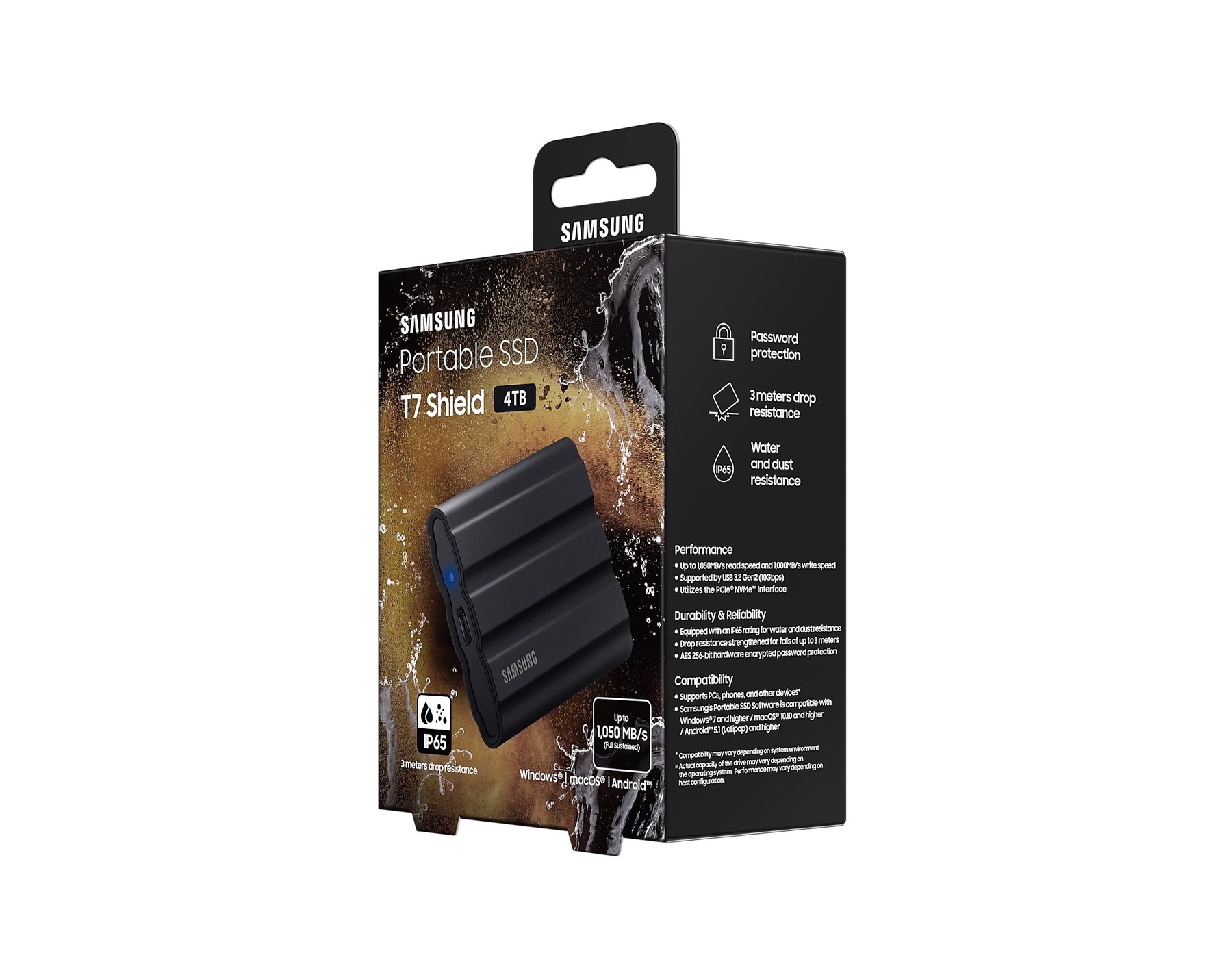 Samsung T7 Shield Black 4TB - dysk zewnętrzny