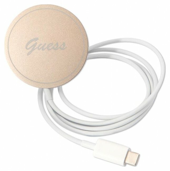 Guess Bundle Pack MagSafe 4G zestaw etui do iPhone 13 Pro + ładowarka MagSafe (Brązowy/Złoty)