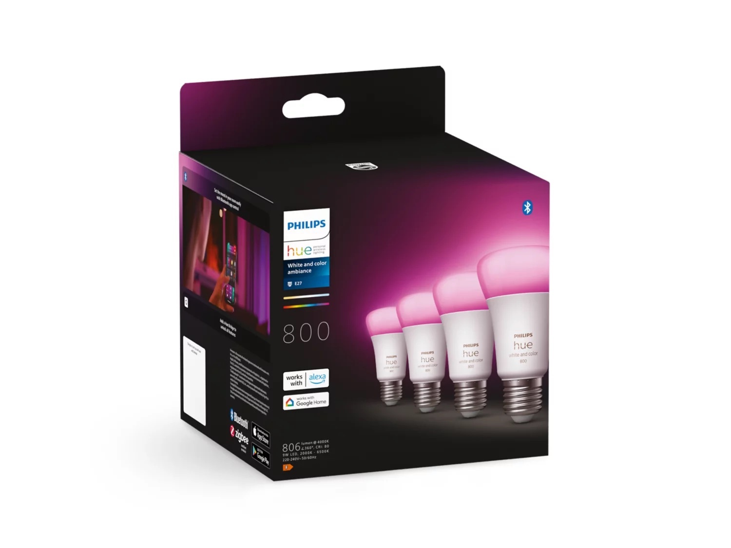 Zdjęcie do “Philips Hue WCA E27 4 pack - żarówka czteropak”.