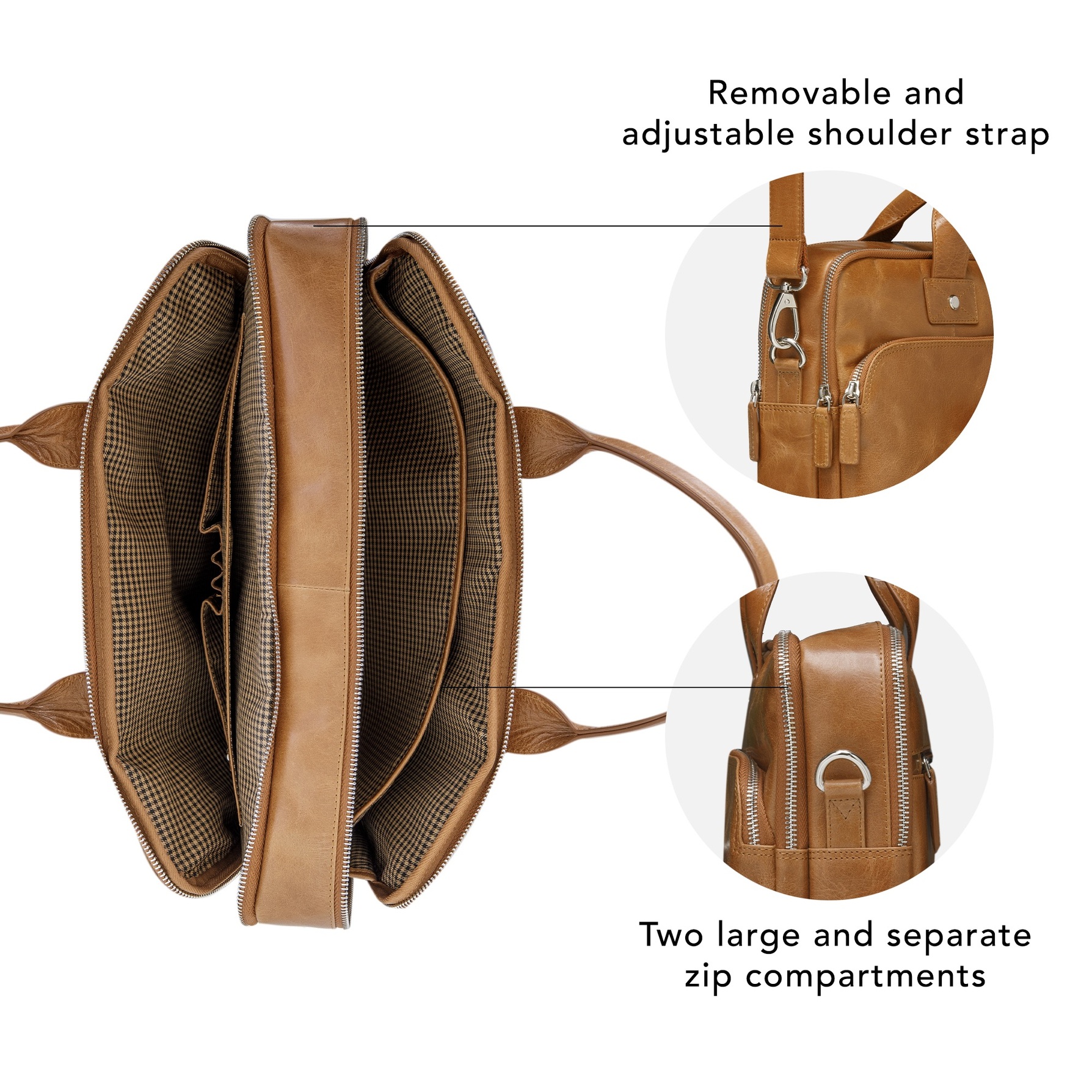 Zdjęcie do “dBramante Kronborg Tan - skórzana torba do MacBook 16"”.