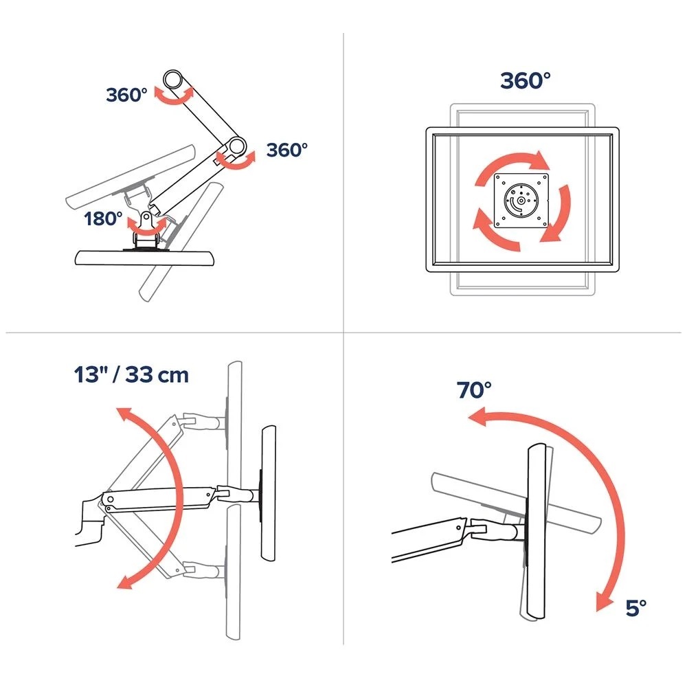 Ergotron LX Desk mount Arm Czarny - uchwyt biurkowy do monitora z wysokim punktem montażowym