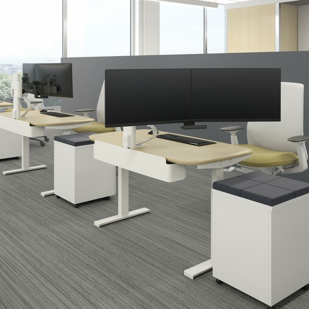 Zdjęcie do “Ergotron TRACE Dual Monitors Biały - uchwyt biurkowy na dwa monitory”.