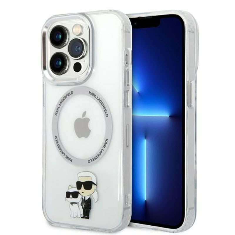Karl Lagerfeld Karl & Choupette Transparent Aluminium Magsafe - etui iPhone 14 Pro Max