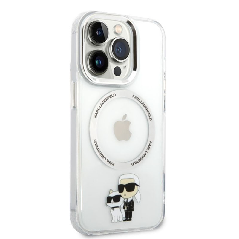 Karl Lagerfeld Karl & Choupette Transparent Aluminium Magsafe - etui iPhone 14 Pro Max