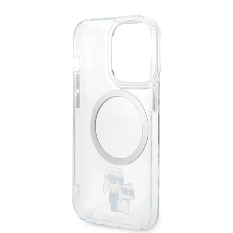 Karl Lagerfeld Karl & Choupette Transparent Aluminium Magsafe - etui iPhone 14 Pro Max