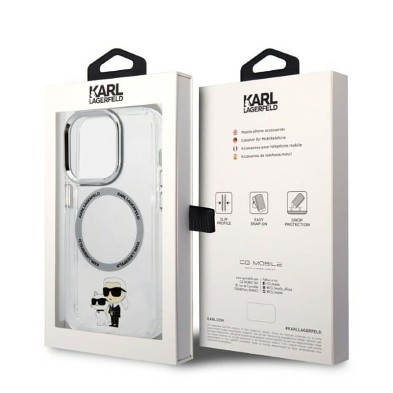 Karl Lagerfeld Karl & Choupette Transparent Aluminium Magsafe - etui iPhone 14 Pro Max