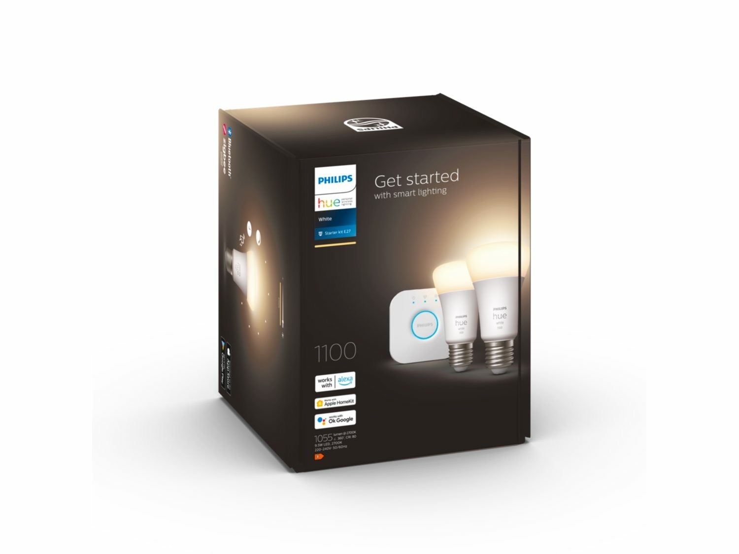 Zdjęcie do “Philips Hue W E27 2 set - żarówka dwupak + mostek”.