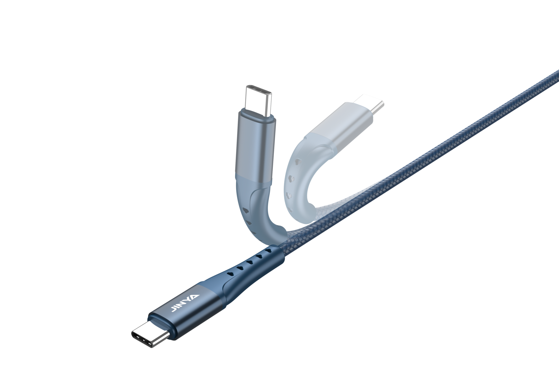 Zdjęcie do “Jinya TechLink USB-C To C Cable 1,8m Deep Blue - kabel USB-C”.