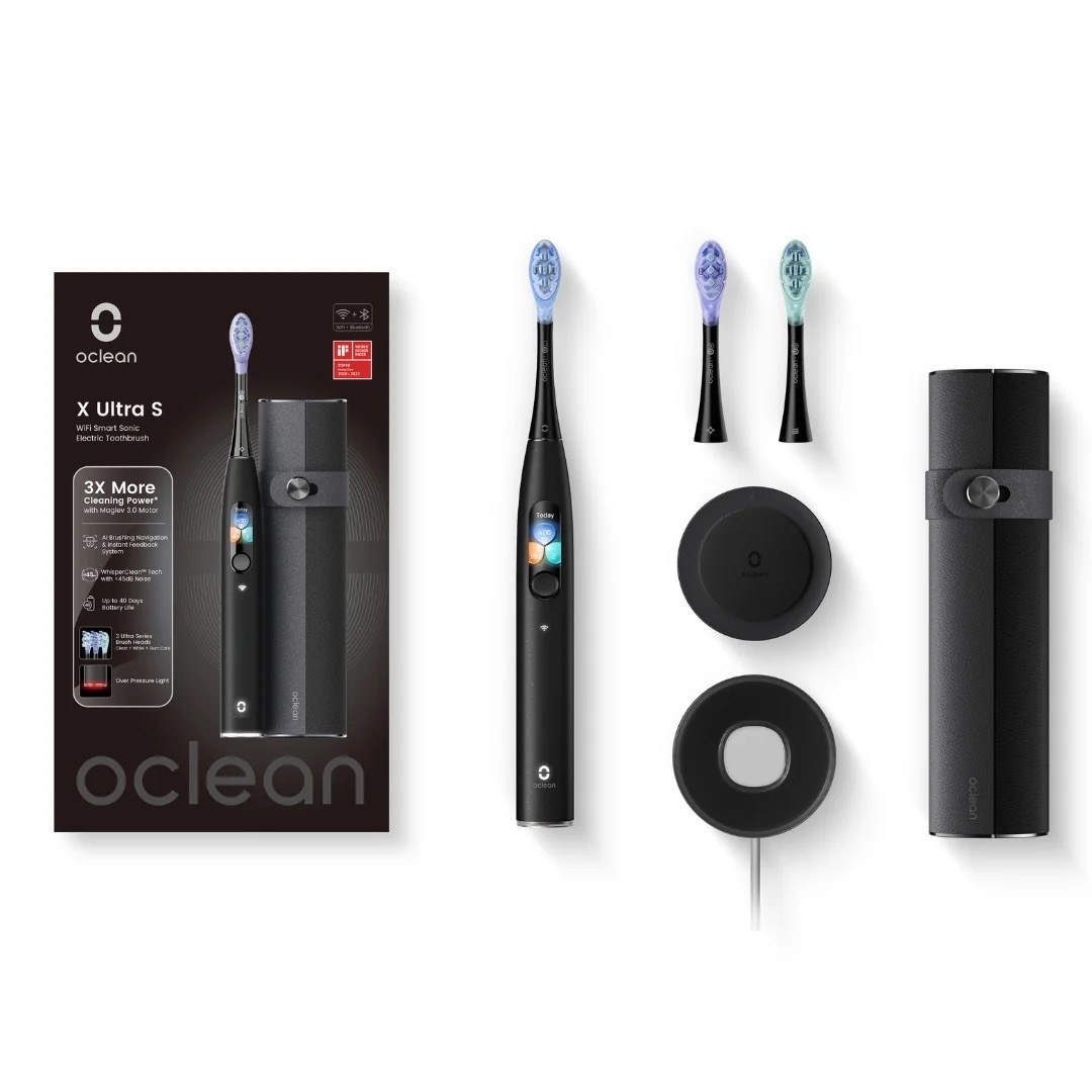 Oclean X Ultra Set Czarny - szczoteczka z etui i 3 główki