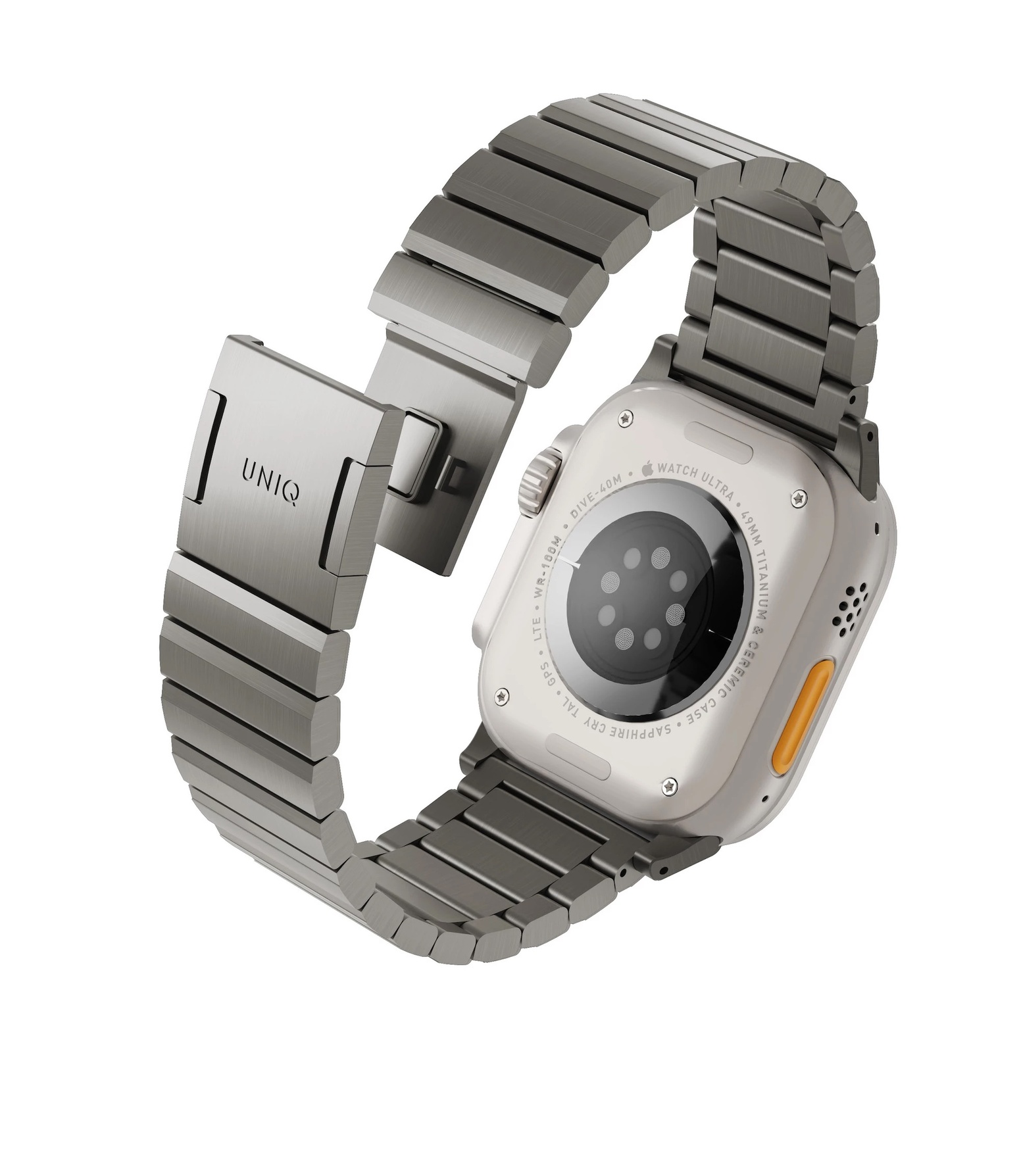 Zdjęcie do “UNIQ Strova Mag Stainless Steel Tytanowy Srebrny - pasek Apple Watch 42/44/45/49 mm”.