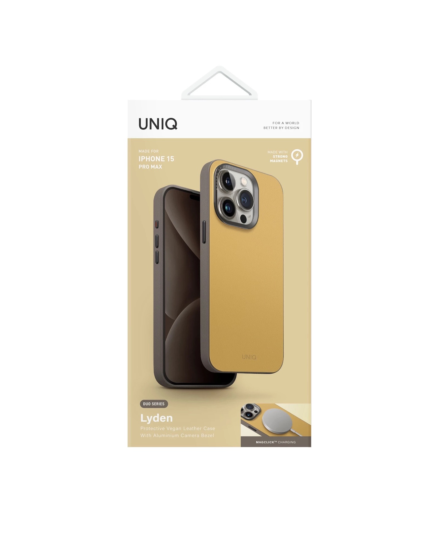 Zdjęcie do “UNIQ Lyden DS żółto szary - etui iPhone 15 Pro Max”.
