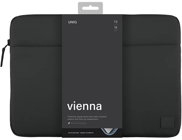 Zdjęcie do “UNIQ Vienna laptop Sleeve czarny - pokrowiec Macbook 14"”.