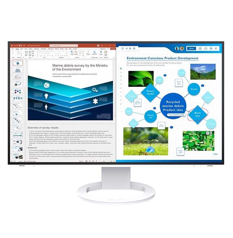 Zdjęcie do “EIZO FlexScan EV2781-WT - monitor LCD IPS 27", rozdzielczość 2560 x 1440 (16:9), złącza USB-C, DisplayPort, HDMI (biały)”.