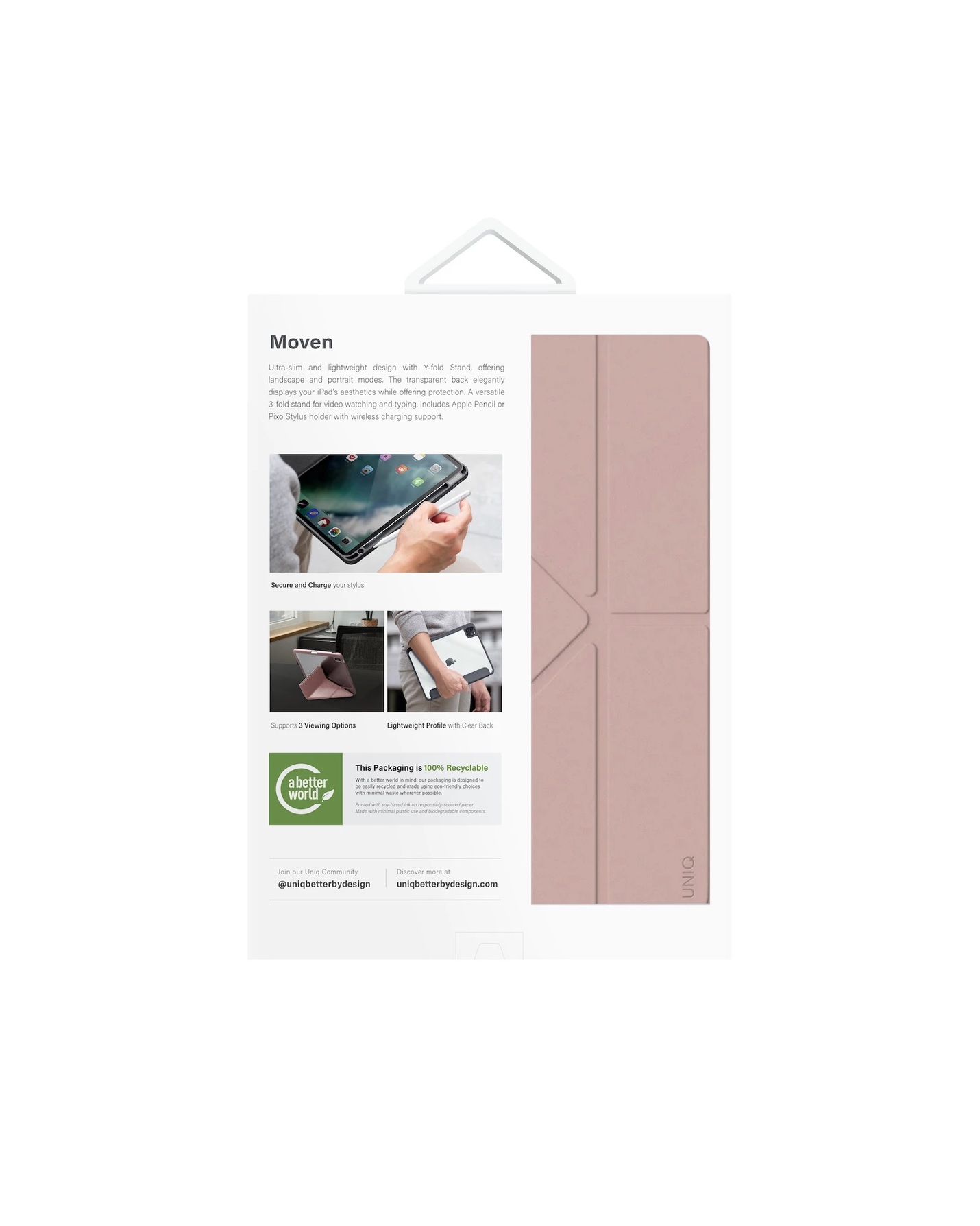 UNIQ Moven Różowy - etui iPad Air 11" (2024) / iPad Air 11" (2025)
