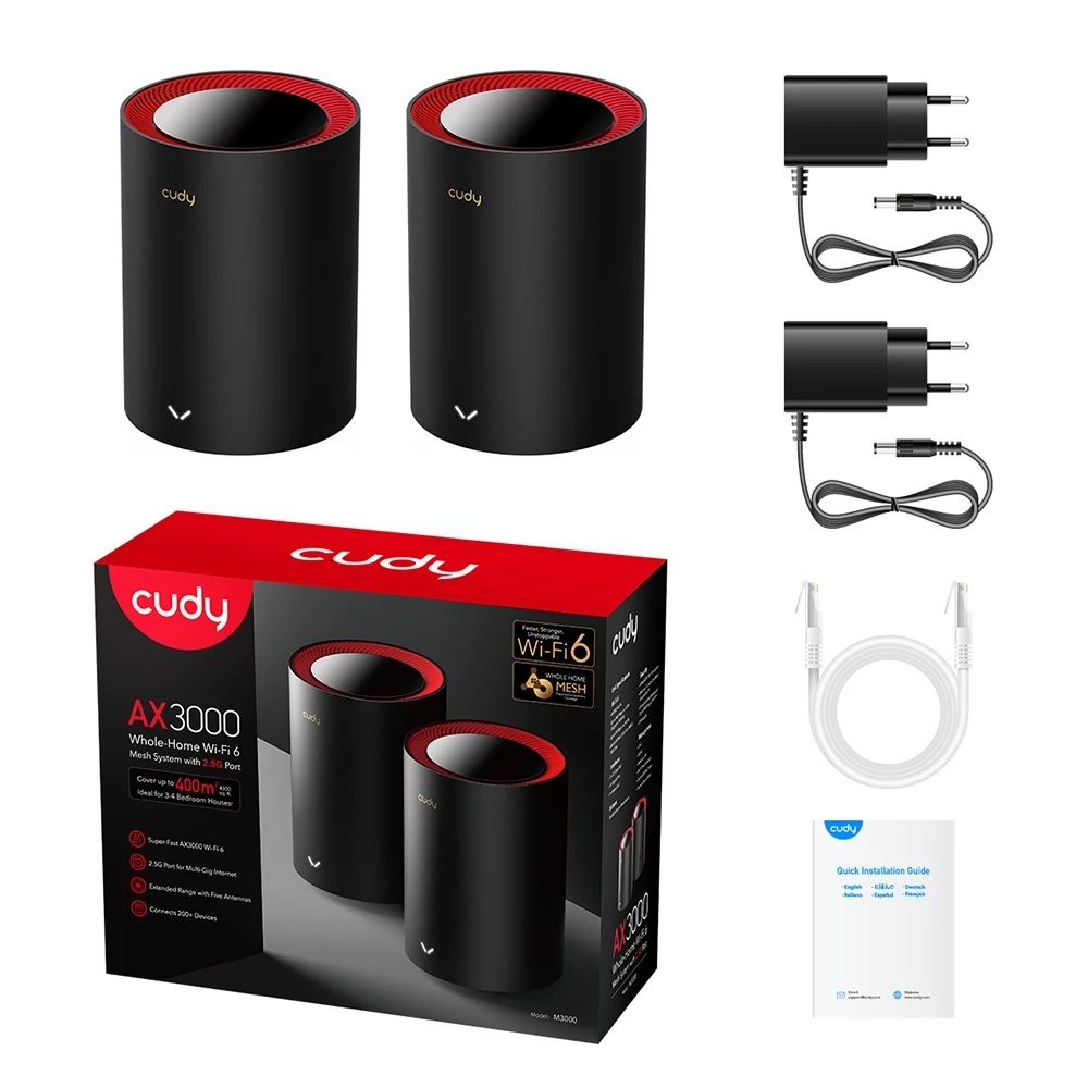 Zdjęcie do “Cudy AX3000 Wi-Fi 6 Mesh 2,5G Solution 2-pack - Router”.