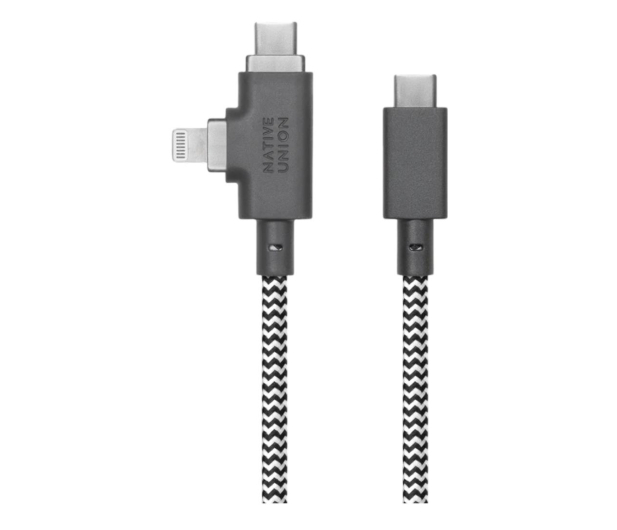 Zdjęcie do “Native Union Belt Cable Pro 240W USB-C to USB-C i Lightning Zebra - kabel USB-C”.