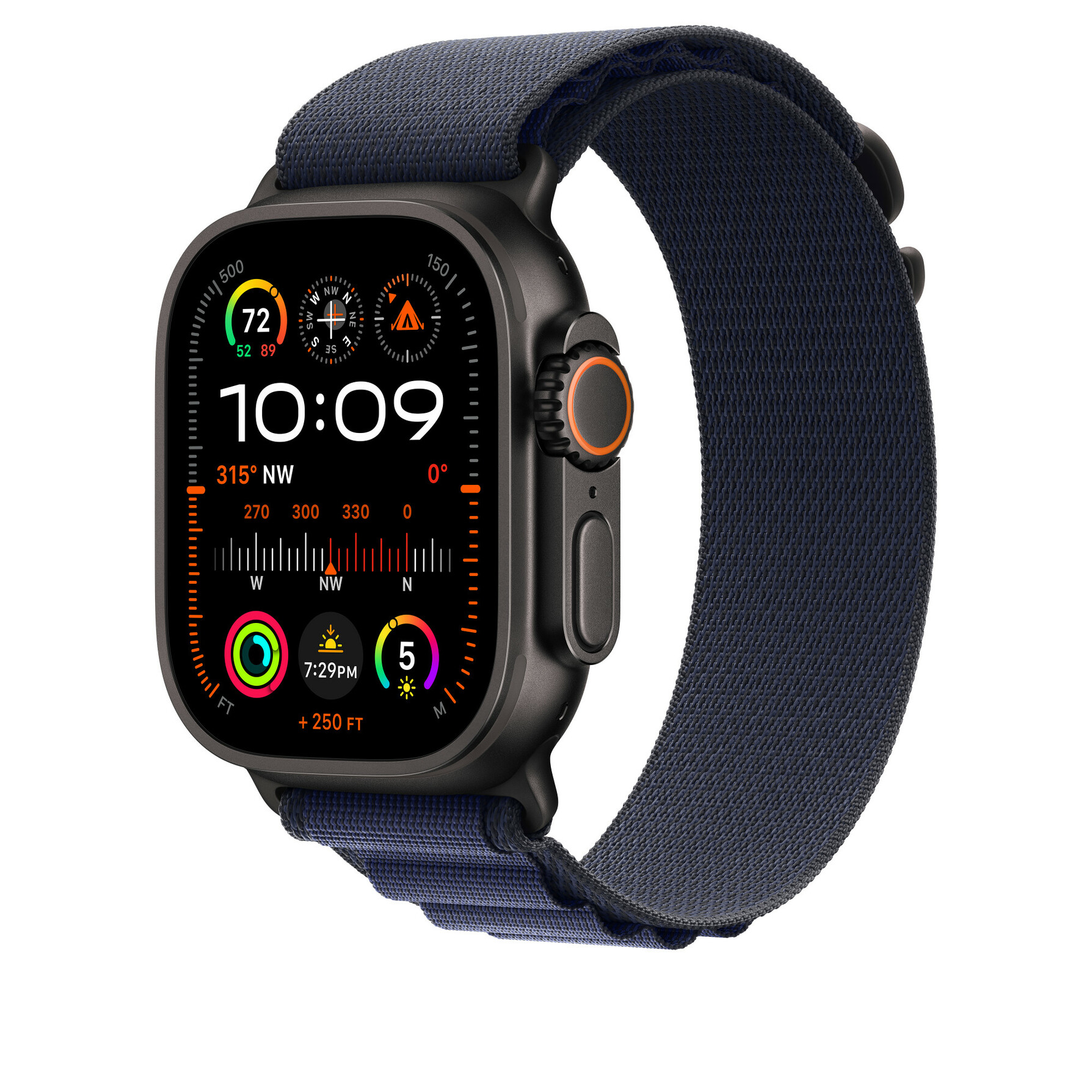 Zdjęcie do “Apple 49mm Navy Alpine Loop - Medium - Black Titanium Finish”.