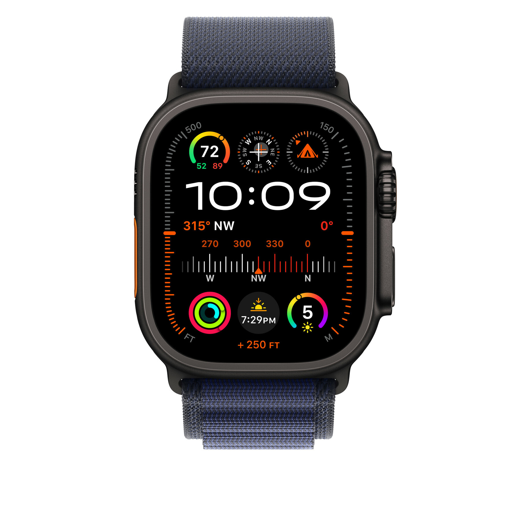 Zdjęcie do “Apple 49mm Navy Alpine Loop - Medium - Black Titanium Finish”.