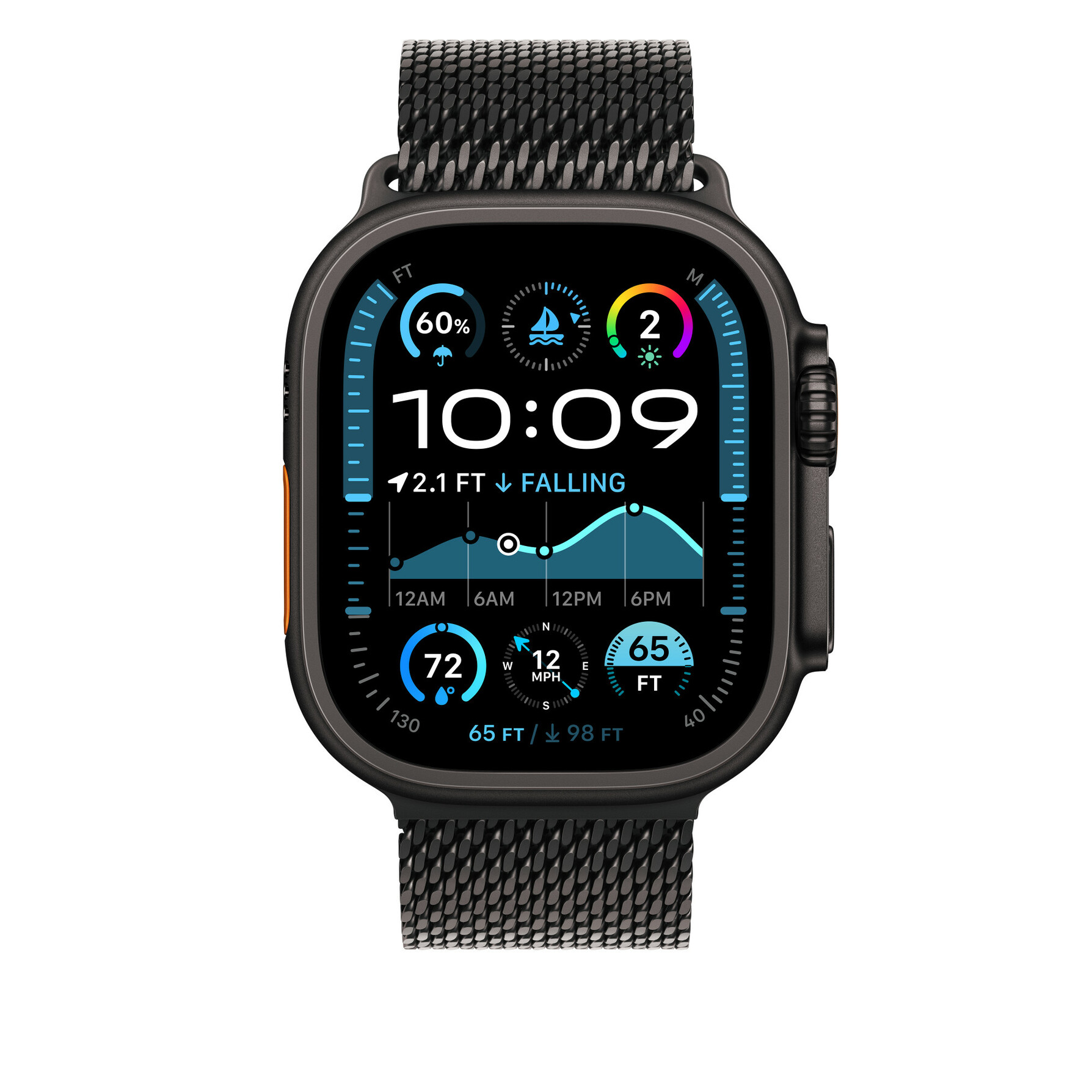 Zdjęcie do “Apple 49mm Black Titanium Milanese Loop - Medium”.