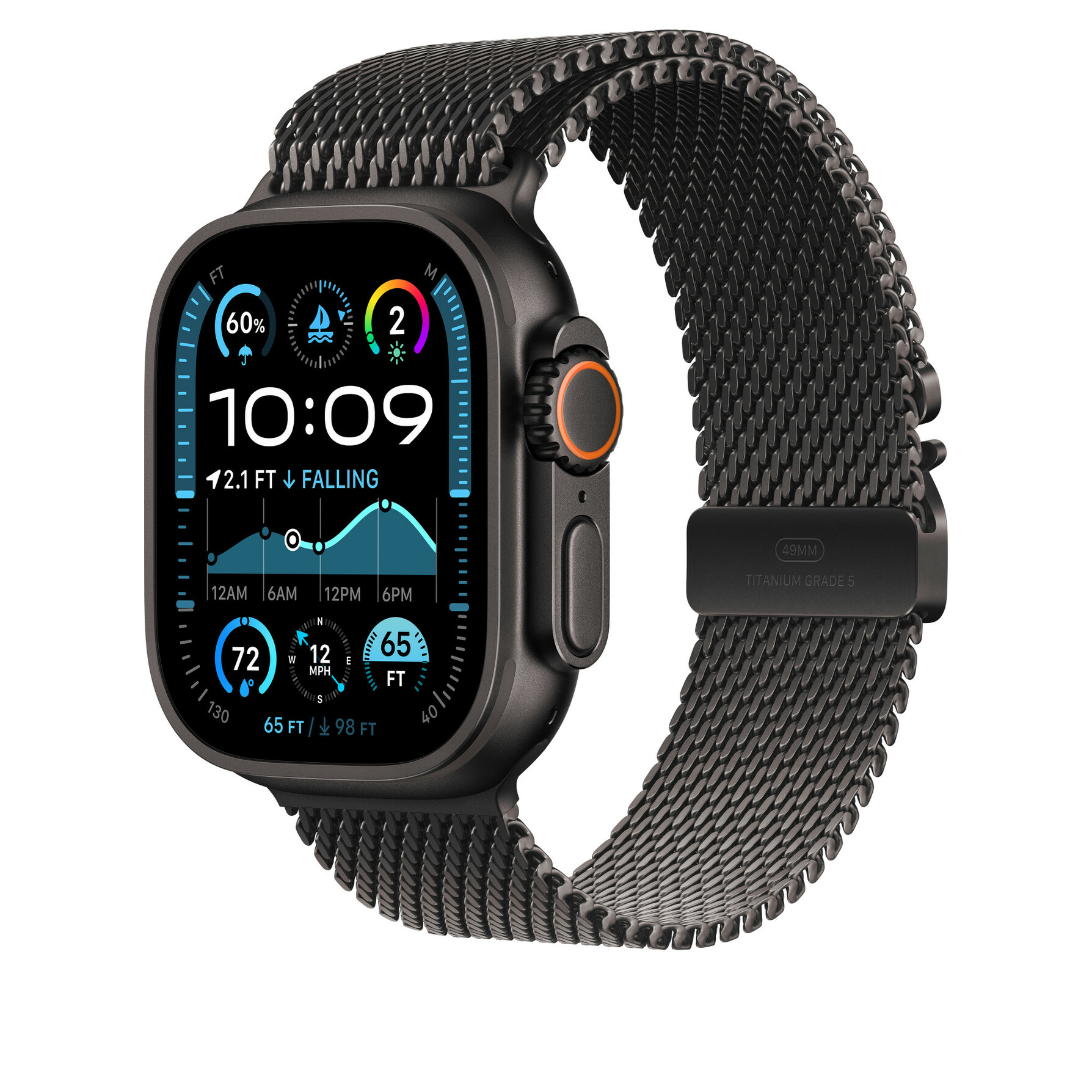 Zdjęcie do “Apple 49mm Black Titanium Milanese Loop - Medium”.