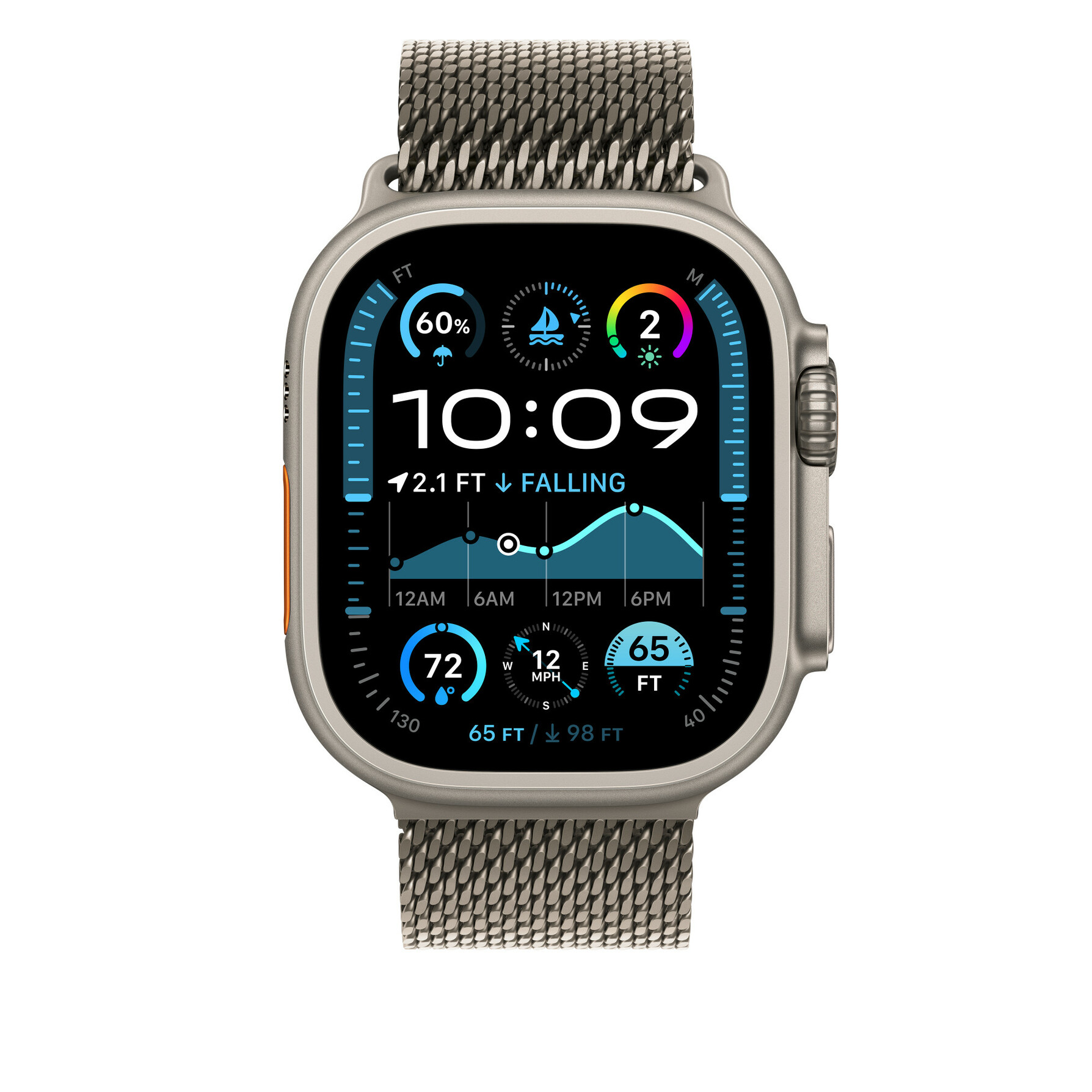 Zdjęcie do “Apple 49mm Natural Titanium Milanese Loop - Small”.