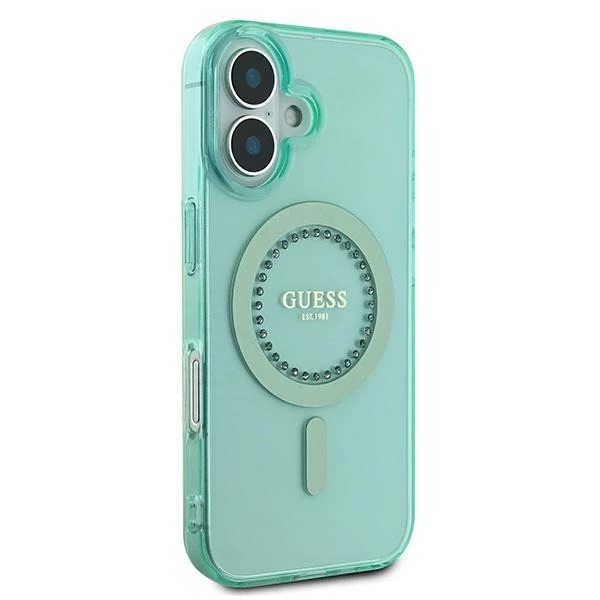 Zdjęcie do “Guess IML Rhinestones MS zielony - euti iPhone 16”.