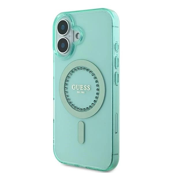 Zdjęcie do “Guess IML Rhinestones MS zielony - euti iPhone 16”.